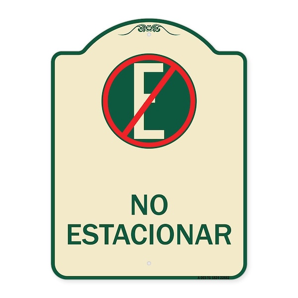 Signmission Spanish Parking No Estacionar No Parking W/ Graphic Heavy-Gauge Aluminum Sign, 24" H, TG-1824-22882 A-DES-TG-1824-22882 - main